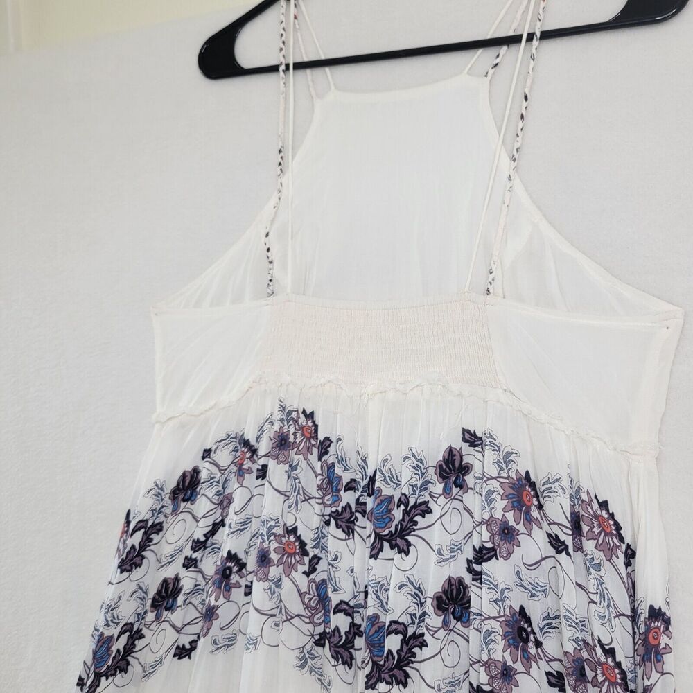 Free People Babydoll Maxi Dress SIZE S Cream Combo Floral Slip Maxi Dress Sheer - Picture 14 of 16